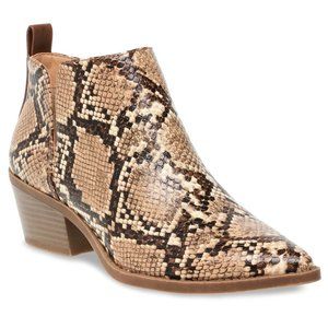 Snakeskin Print Western Ankle Booties boots NWT